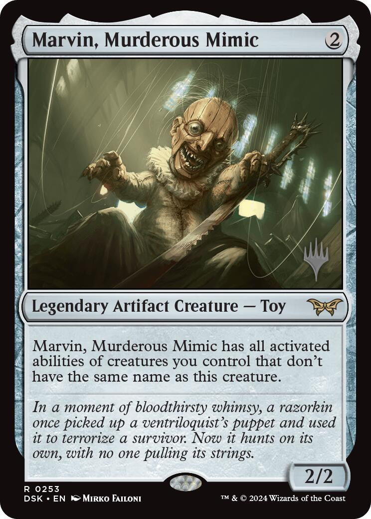Marvin, Murderous Mimic (Promo Pack) [Duskmourn: House of Horror Promos] | Card Merchant Takapuna