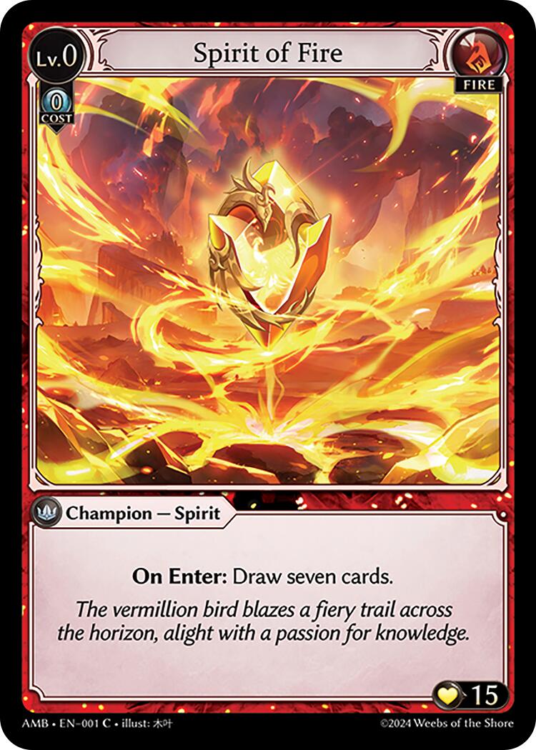 Spirit of Fire (001) [Mortal Ambition] | Card Merchant Takapuna