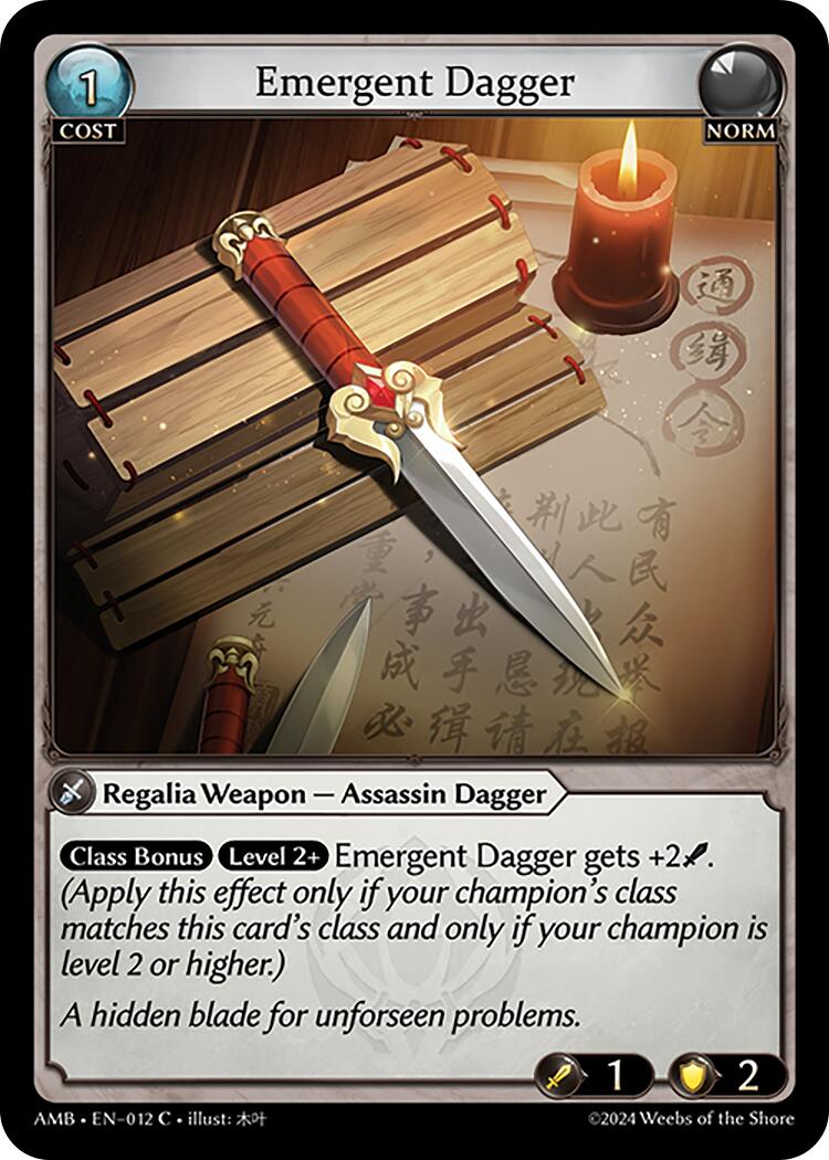 Emergent Dagger (012) [Mortal Ambition] | Card Merchant Takapuna
