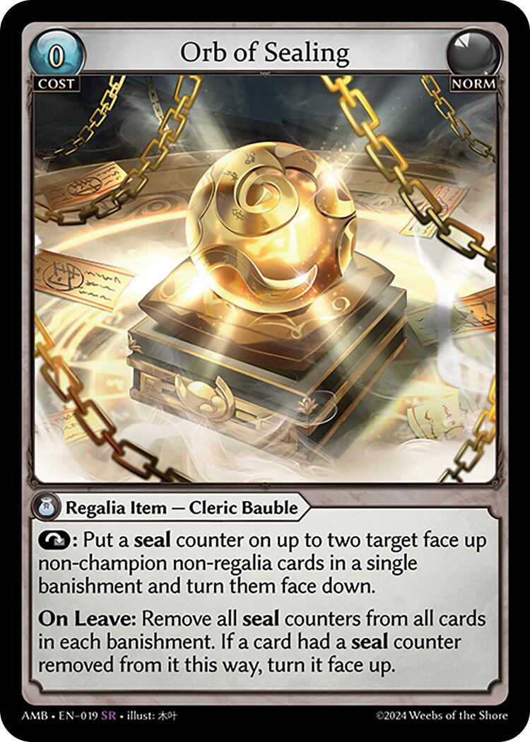 Orb of Sealing (019) [Mortal Ambition] | Card Merchant Takapuna