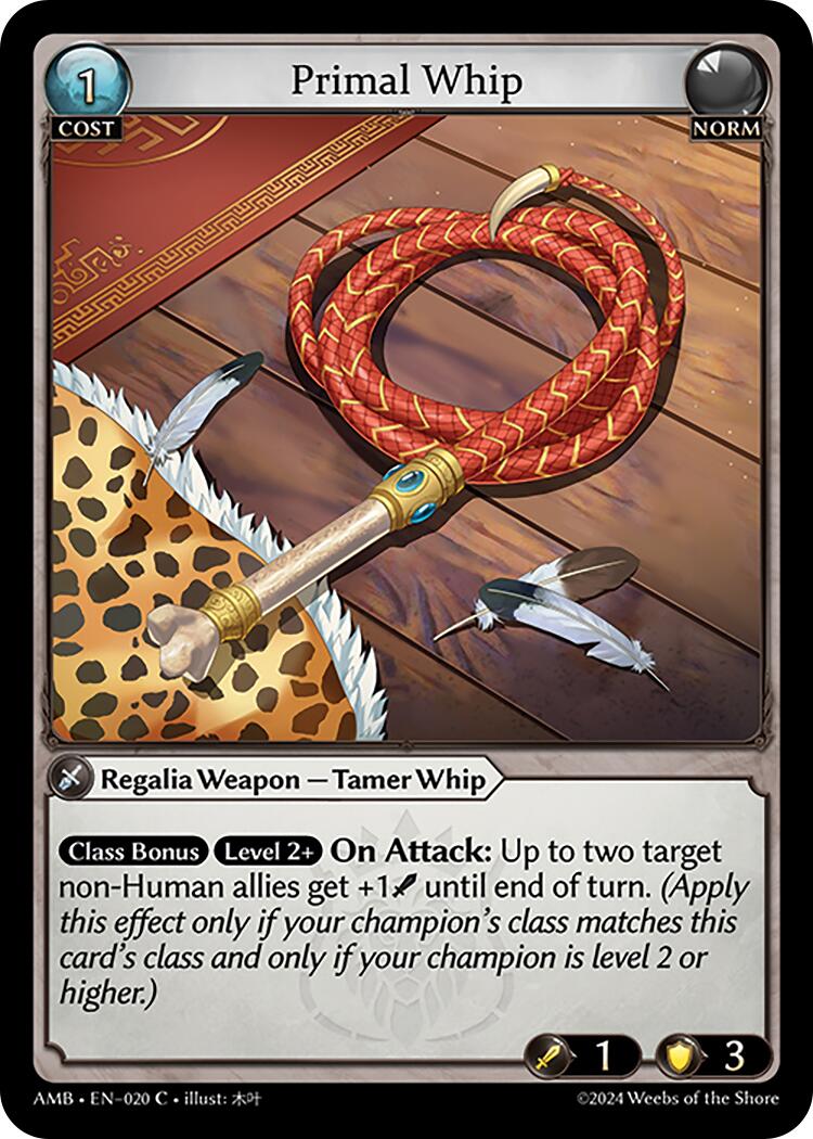 Primal Whip (020) [Mortal Ambition] | Card Merchant Takapuna