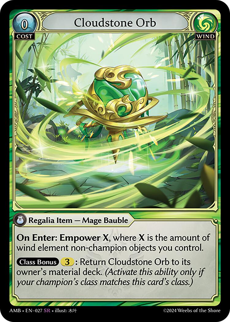 Cloudstone Orb (027) [Mortal Ambition] | Card Merchant Takapuna