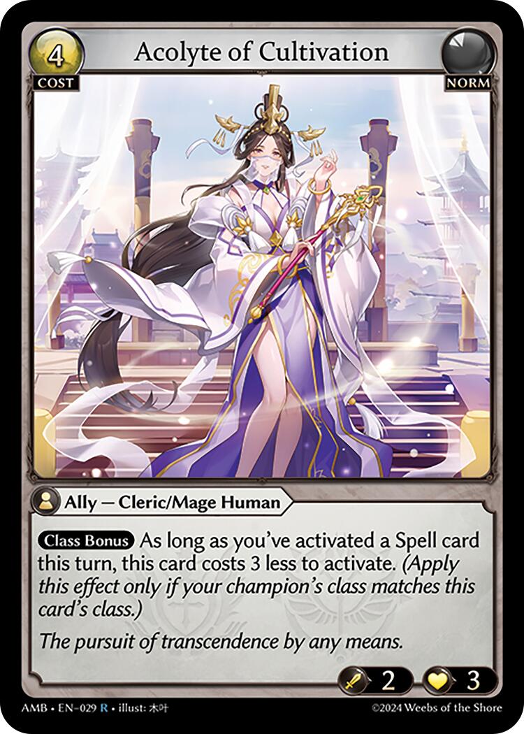 Acolyte of Cultivation (029) [Mortal Ambition] | Card Merchant Takapuna