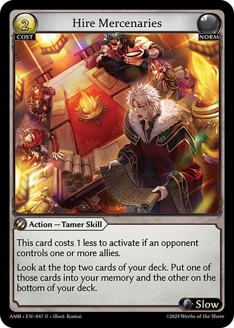 Hire Mercenaries (047) [Mortal Ambition] | Card Merchant Takapuna
