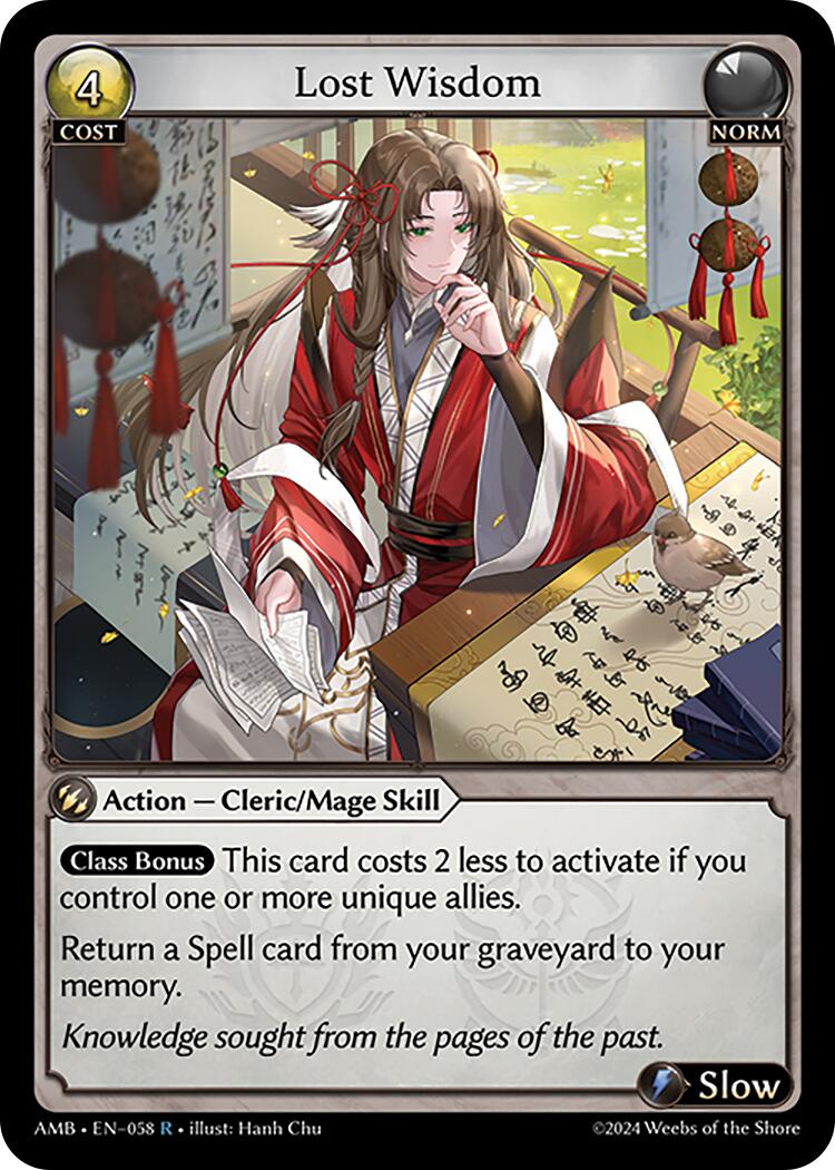 Lost Wisdom (058) [Mortal Ambition] | Card Merchant Takapuna
