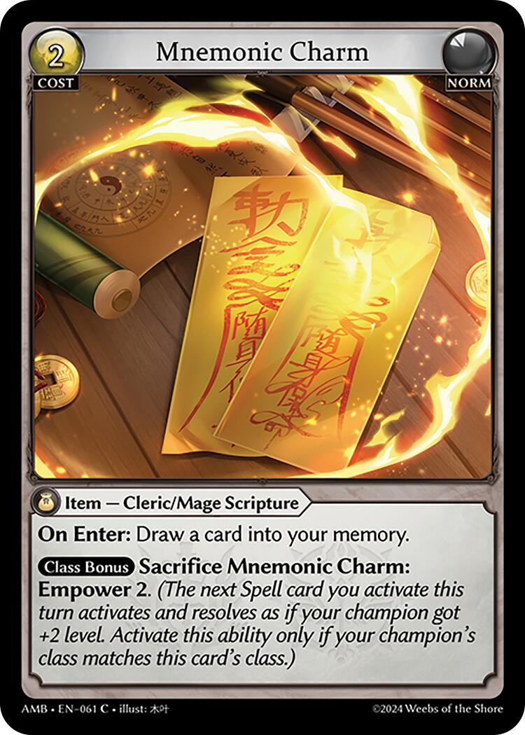 Mnemonic Charm (061) [Mortal Ambition] | Card Merchant Takapuna