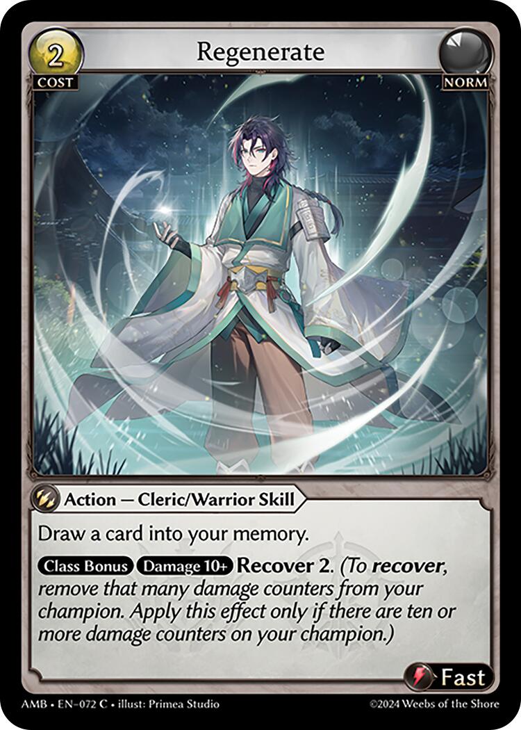 Regenerate (072) [Mortal Ambition] | Card Merchant Takapuna