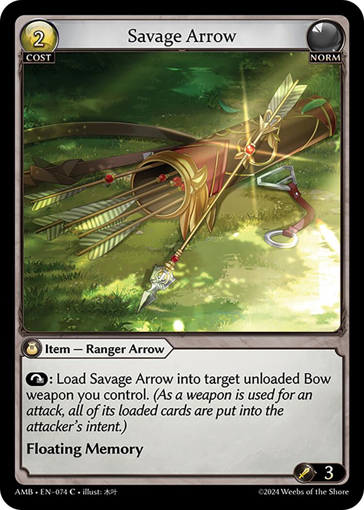 Savage Arrow (074) [Mortal Ambition] | Card Merchant Takapuna