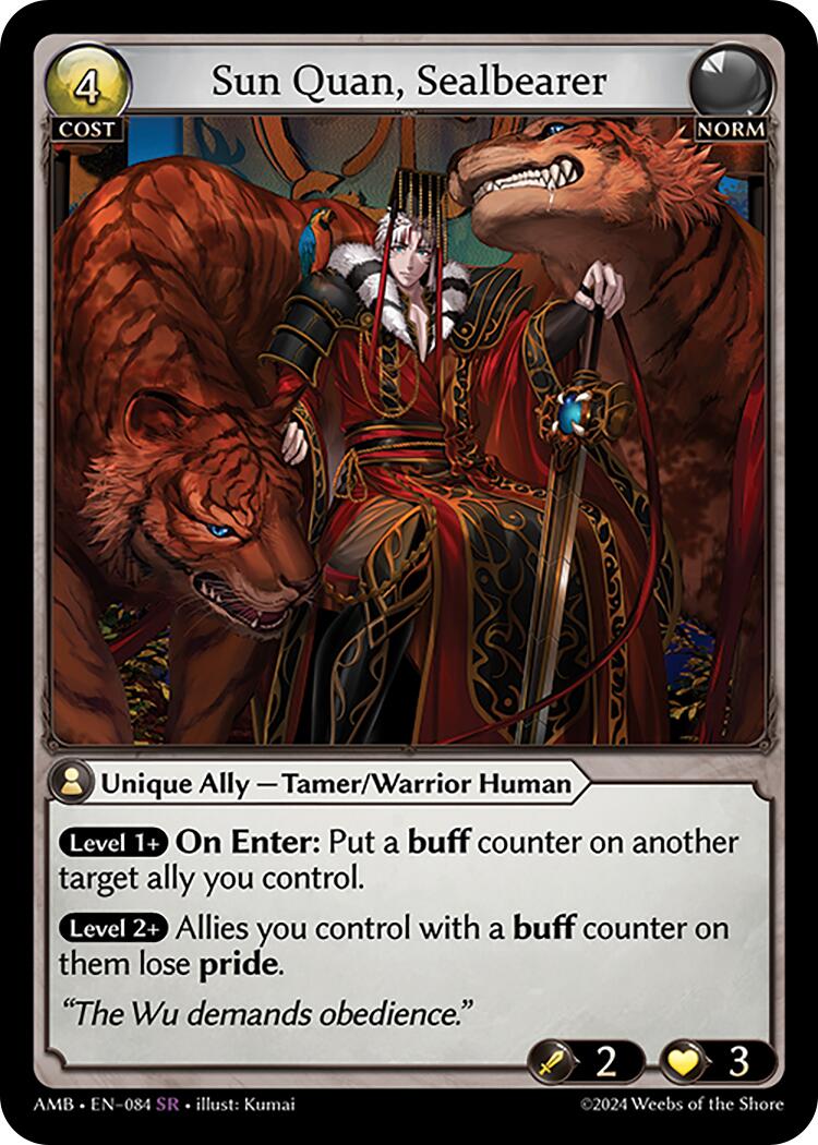 Sun Quan, Sealbearer (084) [Mortal Ambition] | Card Merchant Takapuna