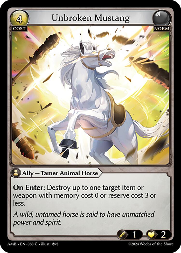 Unbroken Mustang (088) [Mortal Ambition] | Card Merchant Takapuna