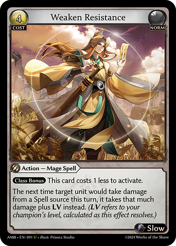 Weaken Resistance (091) [Mortal Ambition] | Card Merchant Takapuna