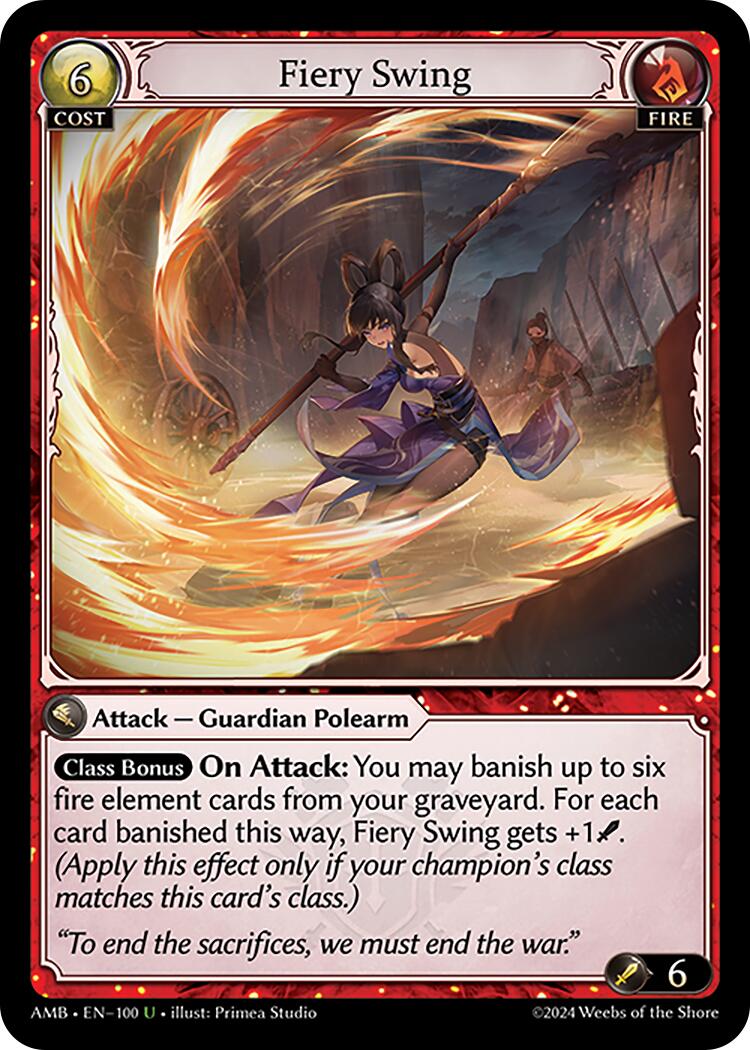 Fiery Swing (100) [Mortal Ambition] | Card Merchant Takapuna