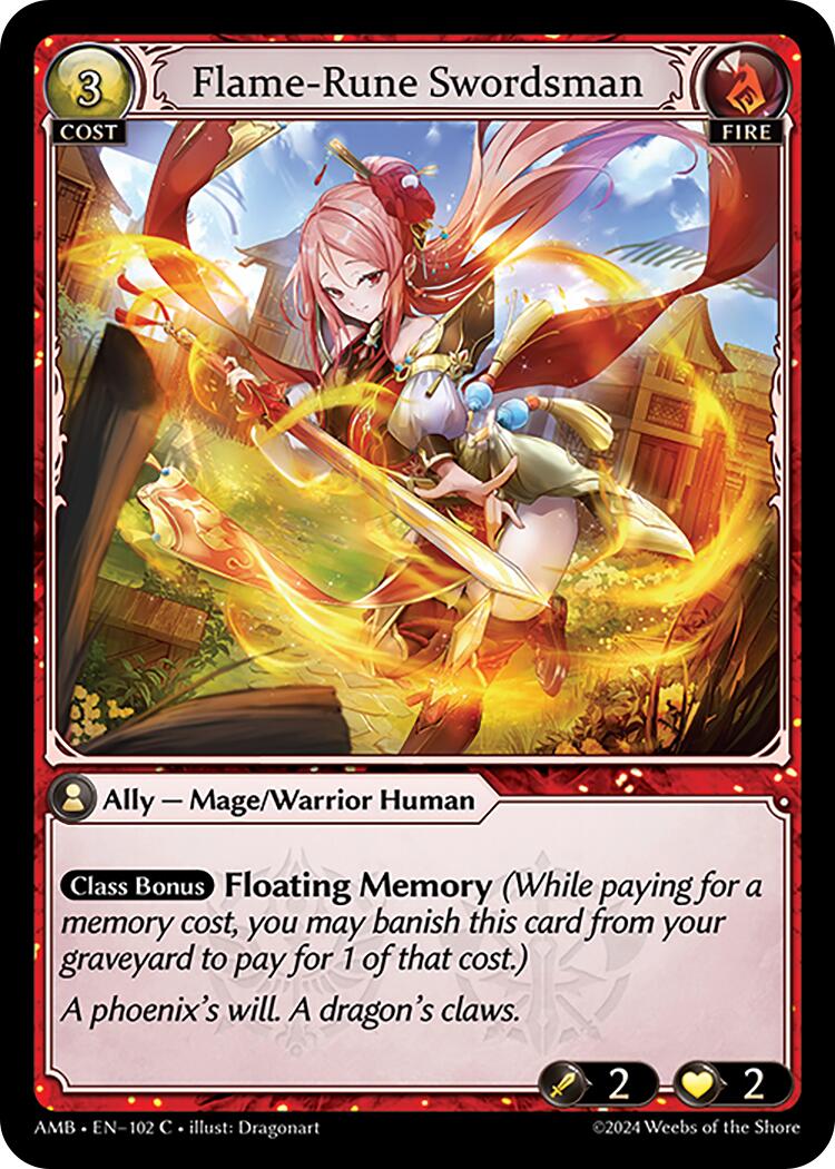 Flame-Rune Swordsman (102) [Mortal Ambition] | Card Merchant Takapuna