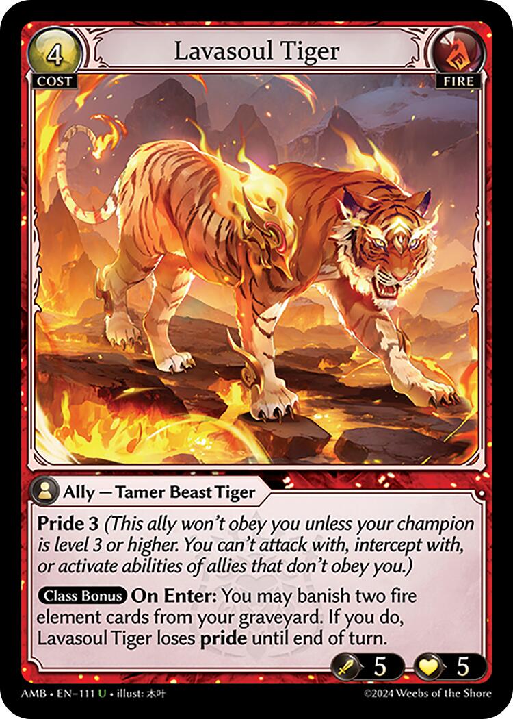 Lavasoul Tiger (111) [Mortal Ambition] | Card Merchant Takapuna