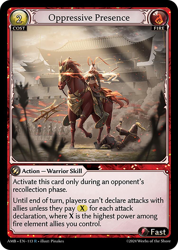 Oppressive Presence (113) [Mortal Ambition] | Card Merchant Takapuna