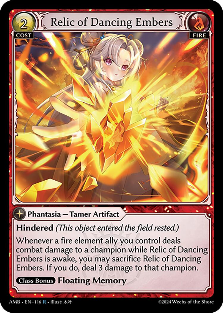 Relic of Dancing Embers (116) [Mortal Ambition] | Card Merchant Takapuna