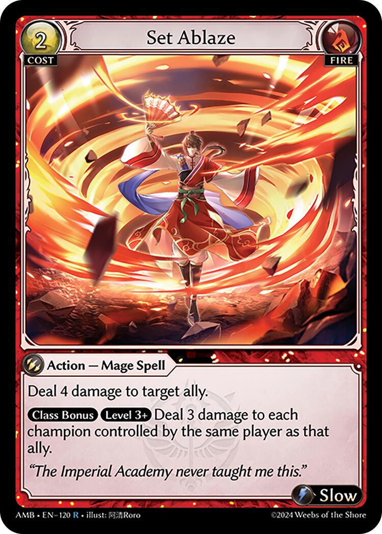 Set Ablaze (120) [Mortal Ambition] | Card Merchant Takapuna