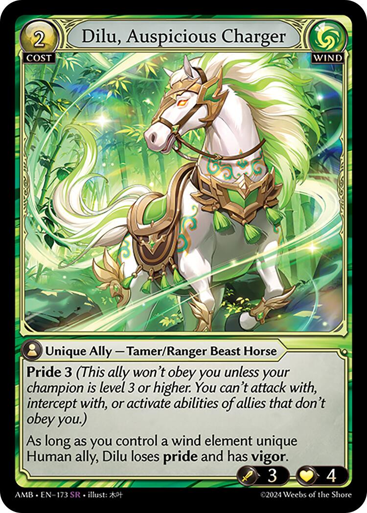 Dilu, Auspicious Charger (173) [Mortal Ambition] | Card Merchant Takapuna