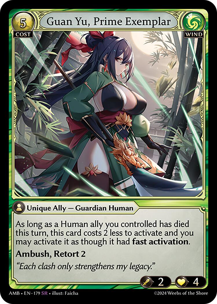 Guan Yu, Prime Exemplar (179) [Mortal Ambition] | Card Merchant Takapuna