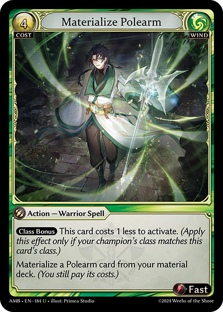 Materialize Polearm (184) [Mortal Ambition] | Card Merchant Takapuna