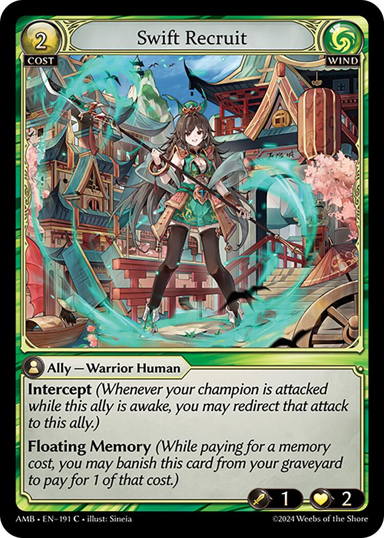 Swift Recruit (191) [Mortal Ambition] | Card Merchant Takapuna