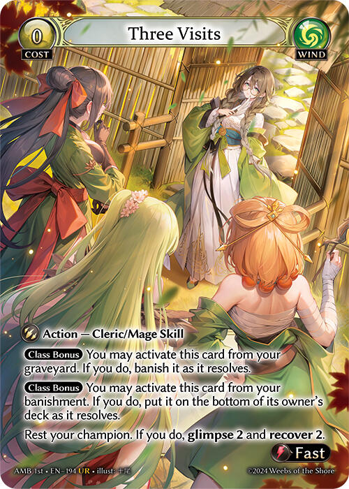 Three Visits (194) [Mortal Ambition] | Card Merchant Takapuna