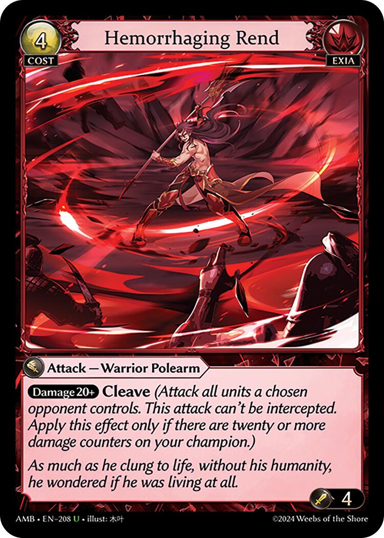 Hemorrhaging Rend (208) [Mortal Ambition] | Card Merchant Takapuna