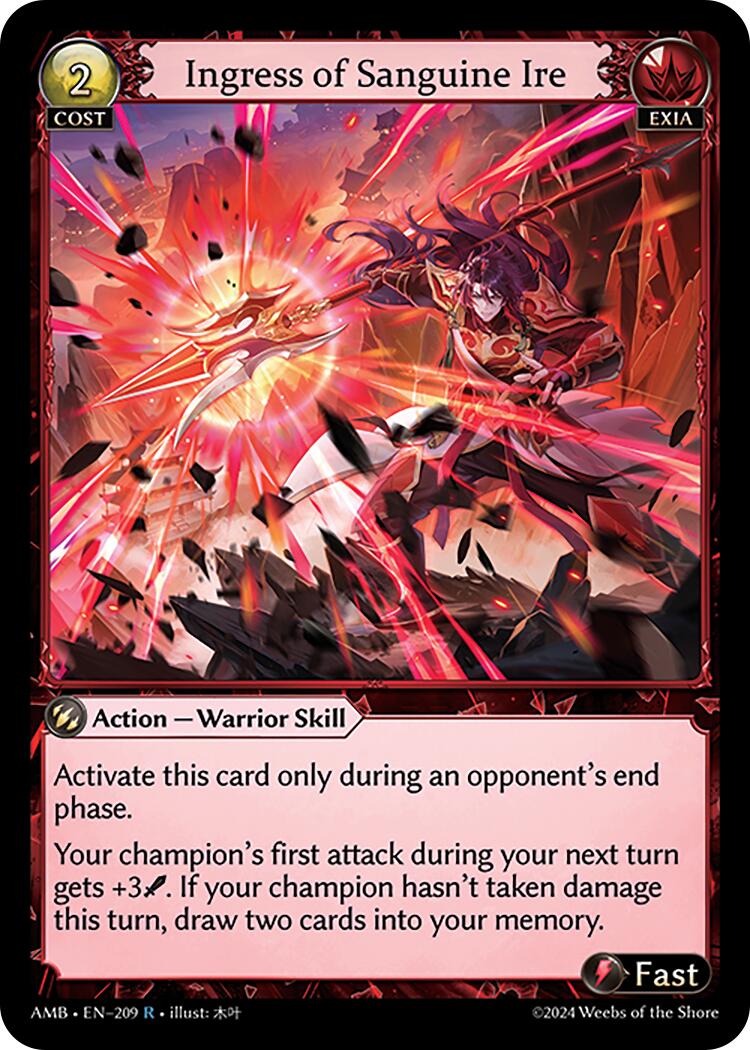 Ingress of Sanguine Ire (209) [Mortal Ambition] | Card Merchant Takapuna