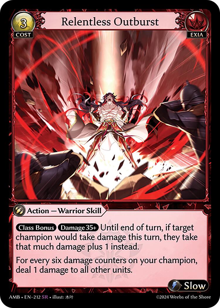 Relentless Outburst (212) [Mortal Ambition] | Card Merchant Takapuna