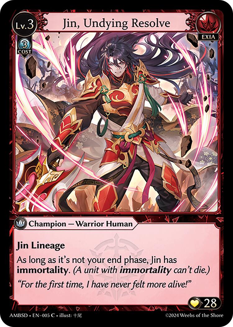Jin, Undying Resolve (005) [Mortal Ambition Starter Decks] | Card Merchant Takapuna