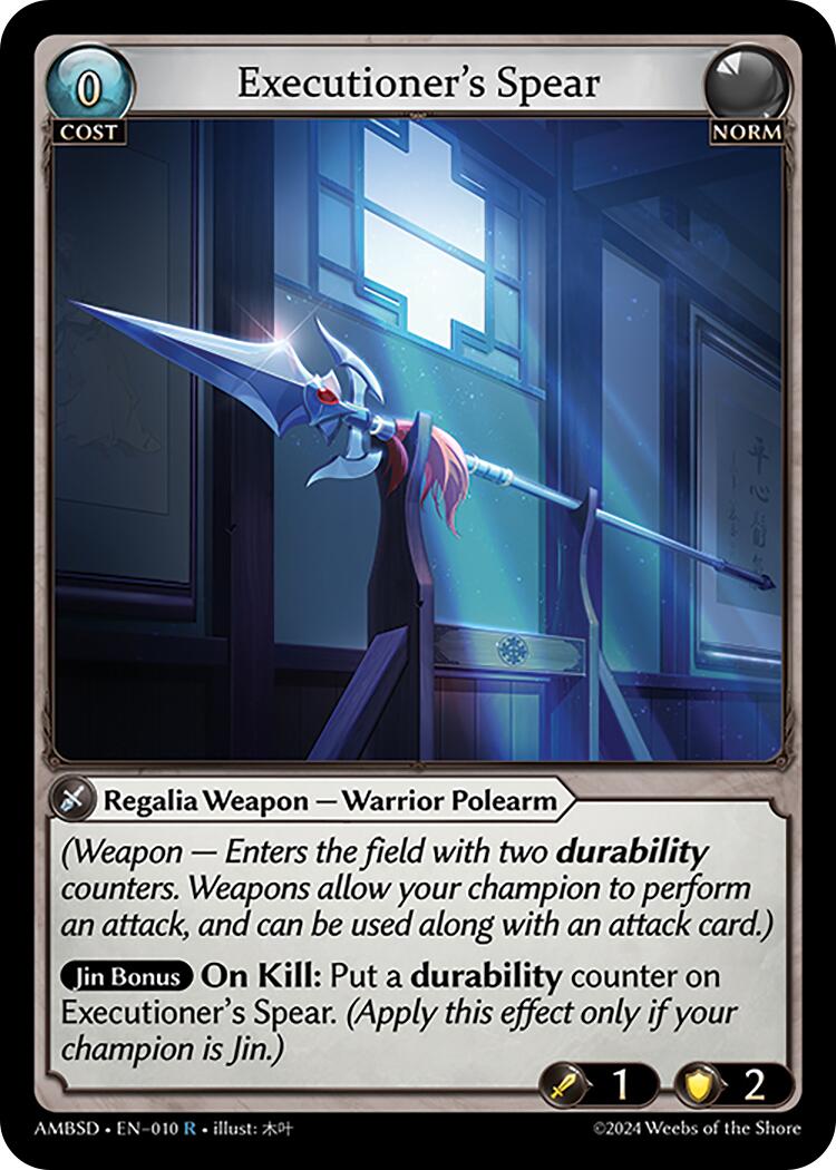 Executioner's Spear (010) [Mortal Ambition Starter Decks] | Card Merchant Takapuna