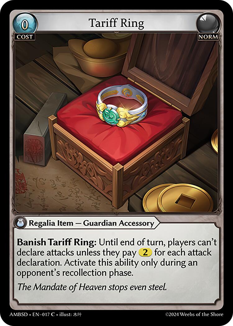 Tariff Ring (017) [Mortal Ambition Starter Decks] | Card Merchant Takapuna