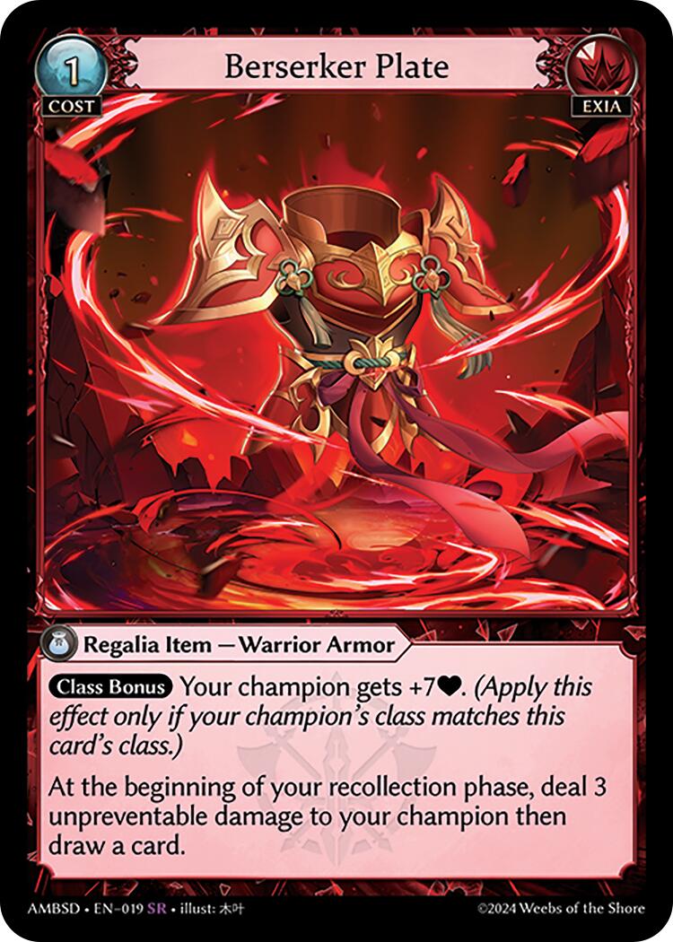 Berserker Plate (019) [Mortal Ambition Starter Decks] | Card Merchant Takapuna
