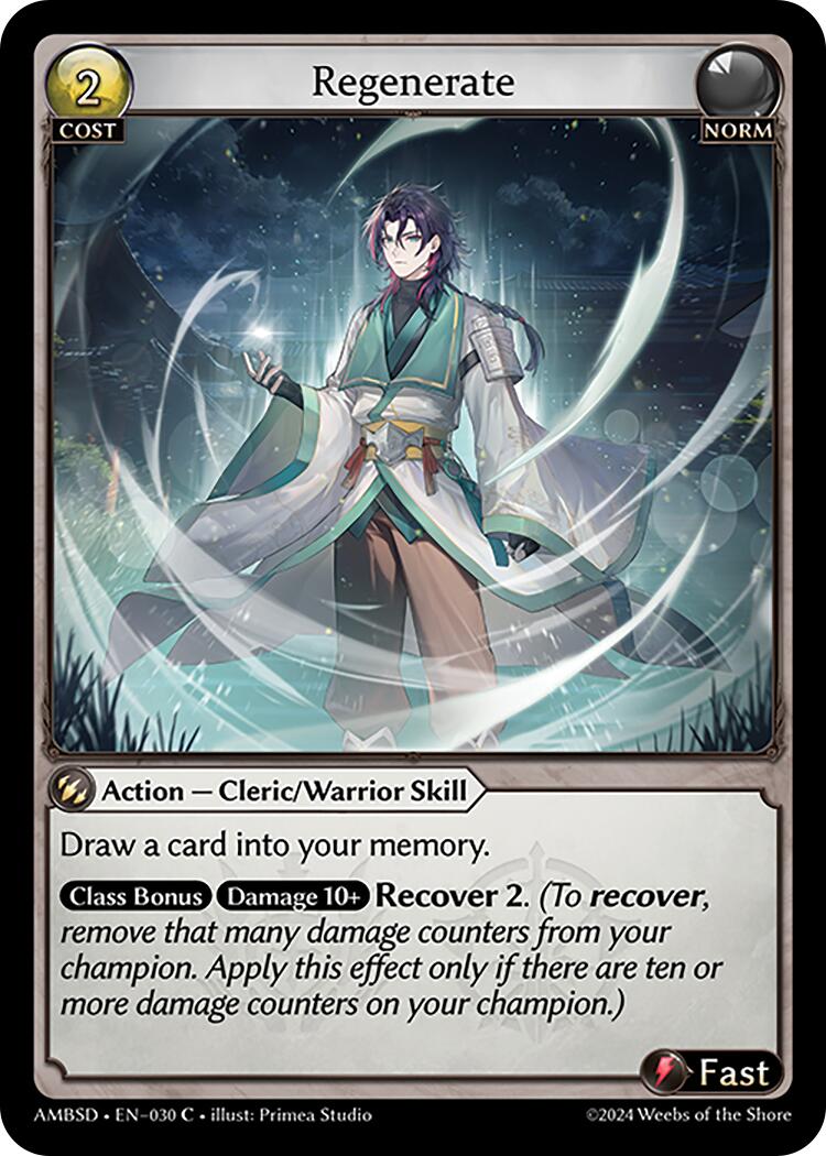 Regenerate (030) [Mortal Ambition Starter Decks] | Card Merchant Takapuna