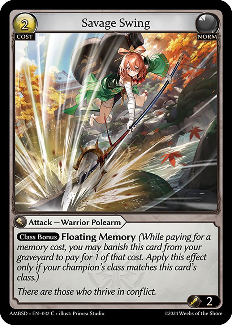 Savage Swing (032) [Mortal Ambition Starter Decks] | Card Merchant Takapuna