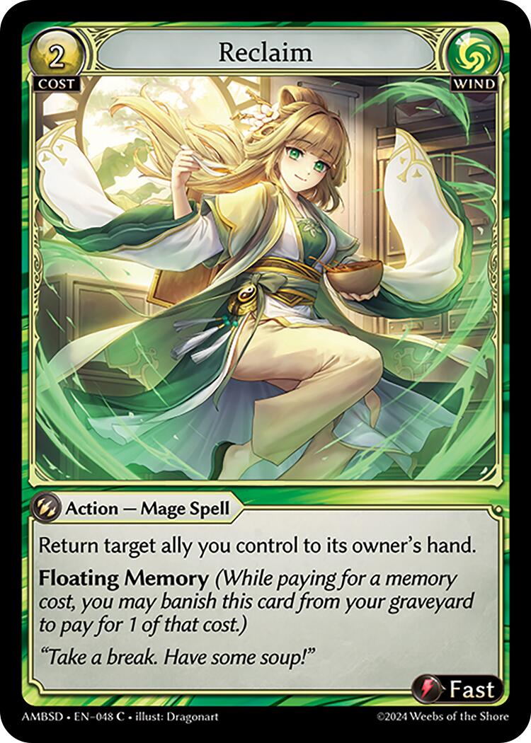 Reclaim (048) [Mortal Ambition Starter Decks] | Card Merchant Takapuna