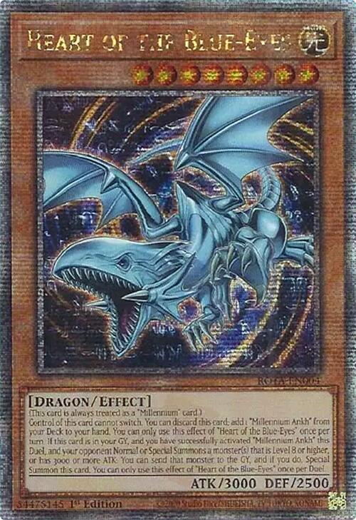 Heart of the Blue-Eyes (Quarter Century Secret Rare) [ROTA-EN004] Quarter Century Secret Rare | Card Merchant Takapuna