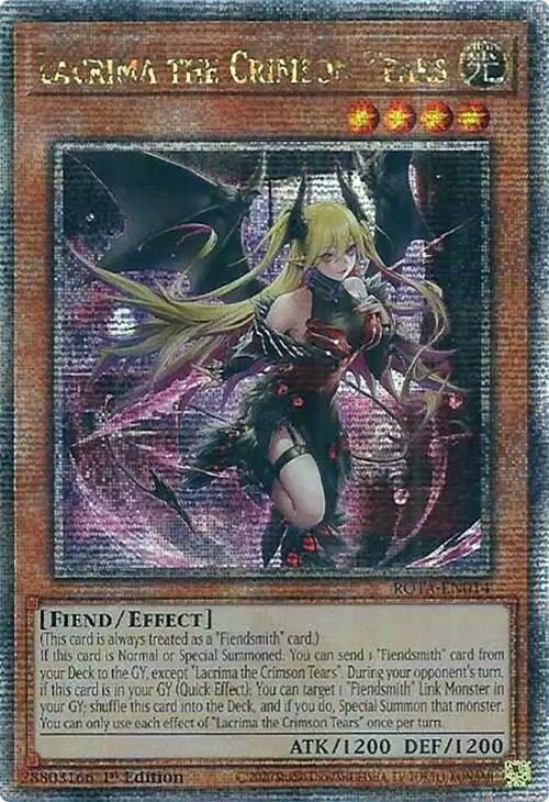 Lacrima the Crimson Tears (Quarter Century Secret Rare) [ROTA-EN014] Quarter Century Secret Rare | Card Merchant Takapuna