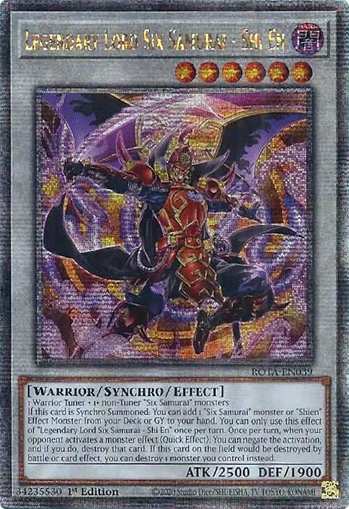 Legendary Lord Six Samurai - Shi En (Quarter Century Secret Rare) [ROTA-EN039] Quarter Century Secret Rare | Card Merchant Takapuna