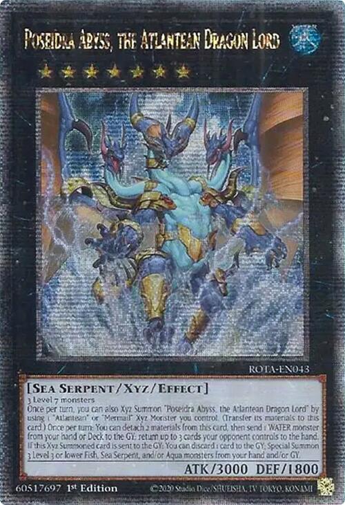 Poseidra Abyss, the Atlantean Dragon Lord (Quarter Century Secret Rare) [ROTA-EN043] Quarter Century Secret Rare | Card Merchant Takapuna
