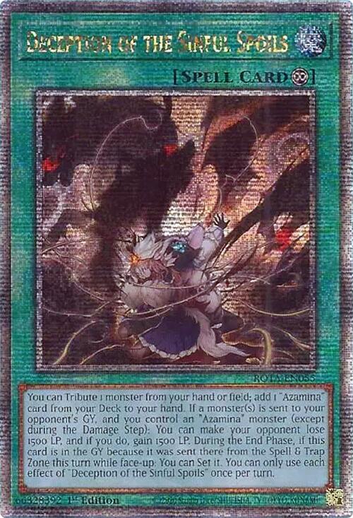 Deception of the Sinful Spoils (Quarter Century Secret Rare) [ROTA-EN055] Quarter Century Secret Rare | Card Merchant Takapuna
