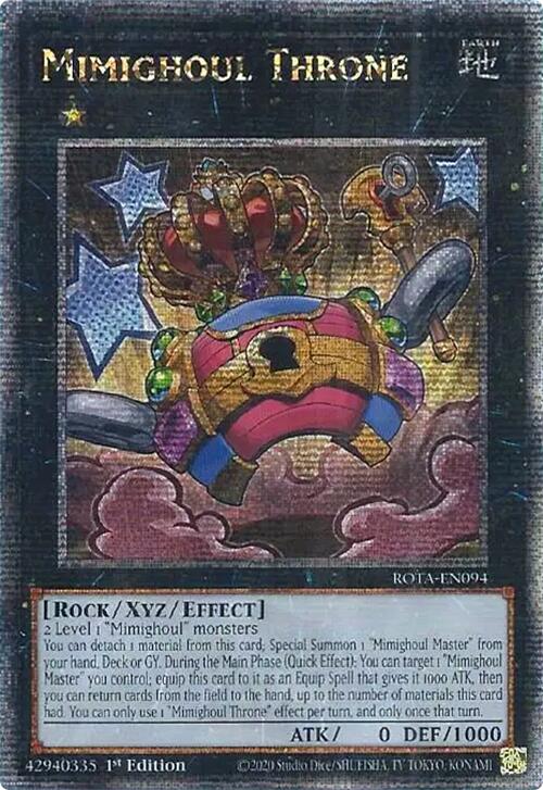 Mimighoul Throne (Quarter Century Secret Rare) [ROTA-EN094] Quarter Century Secret Rare | Card Merchant Takapuna