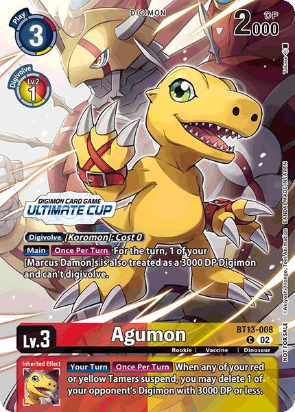 Agumon [BT13-008] (Ultimate Cup 2024) [Versus Royal Knights Booster] | Card Merchant Takapuna