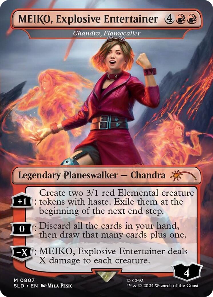 MEIKO, Explosive Entertainer - Chandra, Flamecaller (Japanese) [Secret Lair Drop Series] | Card Merchant Takapuna