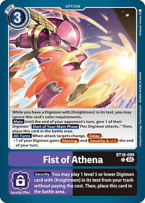 Fist of Athena [BT18-099] [Release Special Booster Ver.2.0] | Card Merchant Takapuna