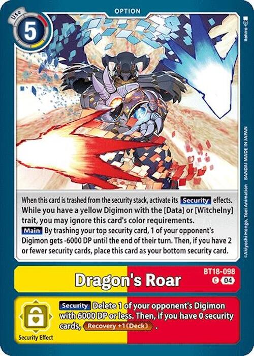Dragon's Roar [BT18-098] [Release Special Booster Ver.2.0] | Card Merchant Takapuna