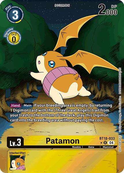 Patamon [BT18-033] (Release Special Booster Ver.2.0: Box Promotion Pack) [Release Special Booster Ver.2.0] | Card Merchant Takapuna