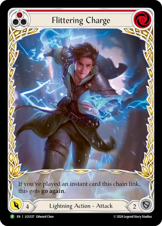 Flittering Charge (Red) (Extended Art) [LGS337] (Promo)  Rainbow Foil | Card Merchant Takapuna