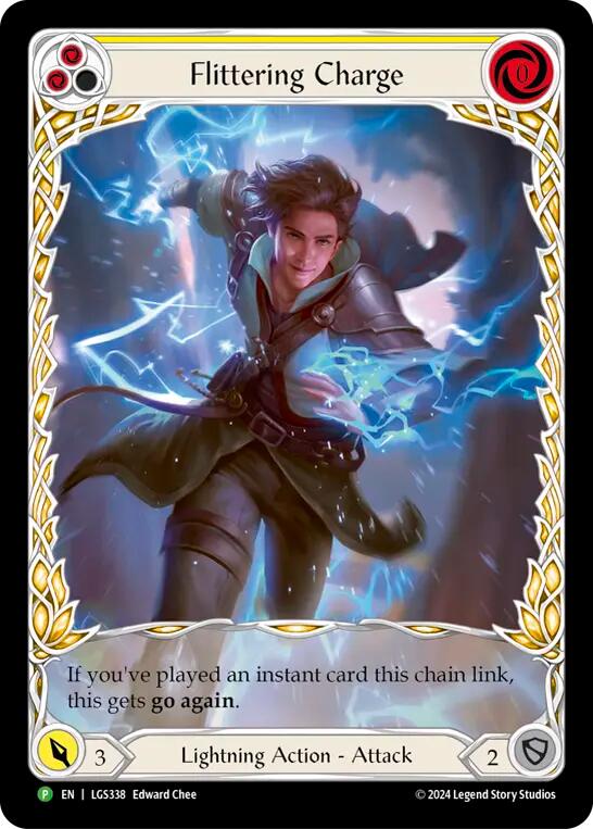 Flittering Charge (Yellow) (Extended Art) [LGS338] (Promo)  Rainbow Foil | Card Merchant Takapuna