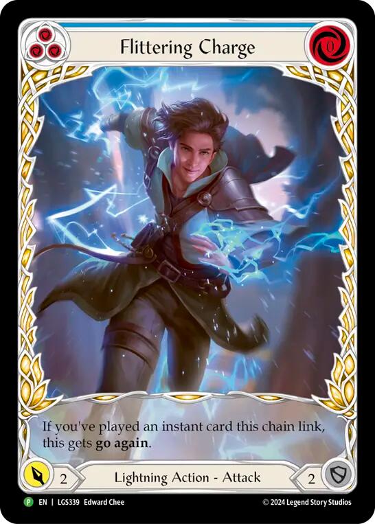 Flittering Charge (Blue) (Extended Art) [LGS339] (Promo)  Rainbow Foil | Card Merchant Takapuna